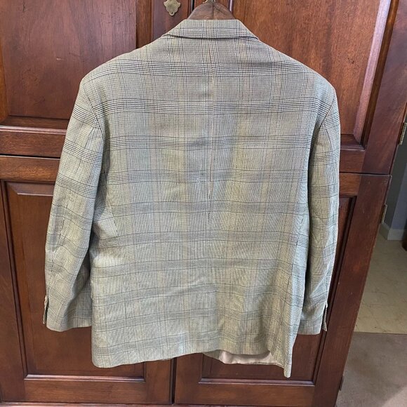 Jones New York Mens Blazer Jacket R44 Classic Plaid Wool Blend Double Button - Picture 11 of 11